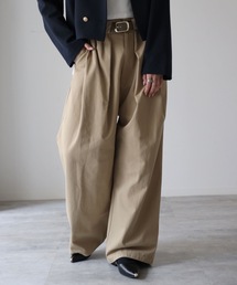 ボリュームタックコットンワイドパンツ / チノワイドパンツ