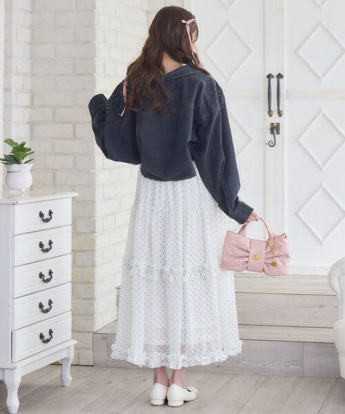 ems excite（エムズエキサイト）の「ビジュー付きデニムJK（デニムジャケット・レディース・ブルー/ブラック・FREE）」の6枚目の写真