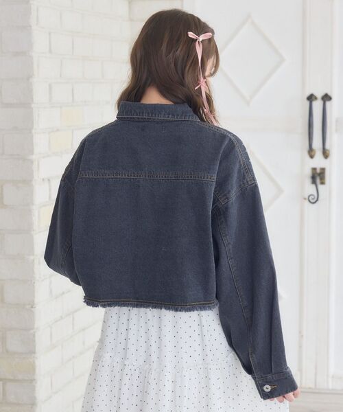 ems excite（エムズエキサイト）の「ビジュー付きデニムJK（デニムジャケット・レディース・ブルー/ブラック・FREE）」の10枚目の写真