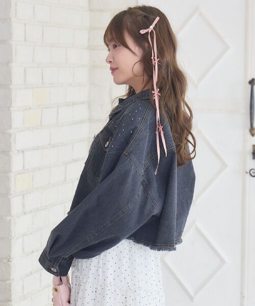 ems excite（エムズエキサイト）の「ビジュー付きデニムJK（デニムジャケット・レディース・ブルー/ブラック・FREE）」の11枚目の写真