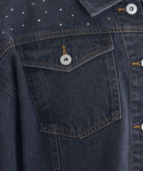 ems excite（エムズエキサイト）の「ビジュー付きデニムJK（デニムジャケット・レディース・ブルー/ブラック・FREE）」の14枚目の写真