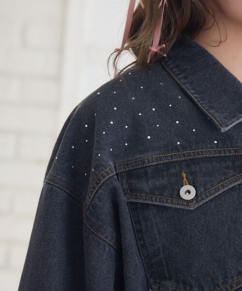 ems excite（エムズエキサイト）の「ビジュー付きデニムJK（デニムジャケット・レディース・ブルー/ブラック・FREE）」の15枚目の写真