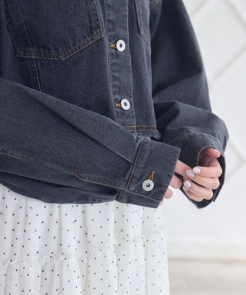 ems excite（エムズエキサイト）の「ビジュー付きデニムJK（デニムジャケット・レディース・ブルー/ブラック・FREE）」の16枚目の写真