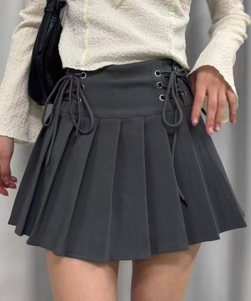 Lots of Love（ロッツオブラブ）の「【 インパン裏地付 】マイクロプリーツミニスカパン（スカート・レディース・グレー/ブラック・L/M）」の4枚目の写真