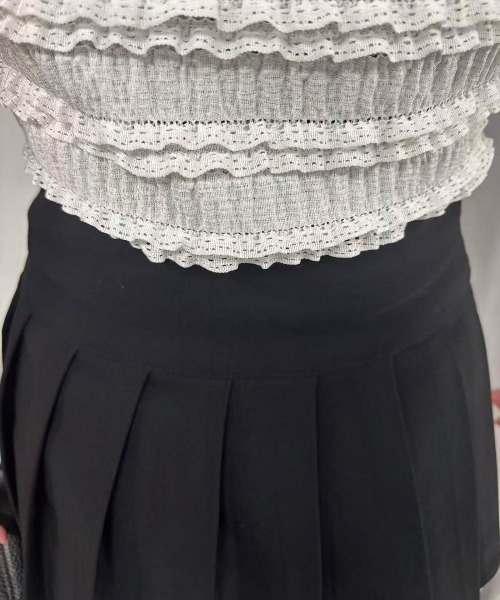 Lots of Love（ロッツオブラブ）の「【 インパン裏地付 】マイクロプリーツミニスカパン（スカート・レディース・グレー/ブラック・L/M）」の10枚目の写真