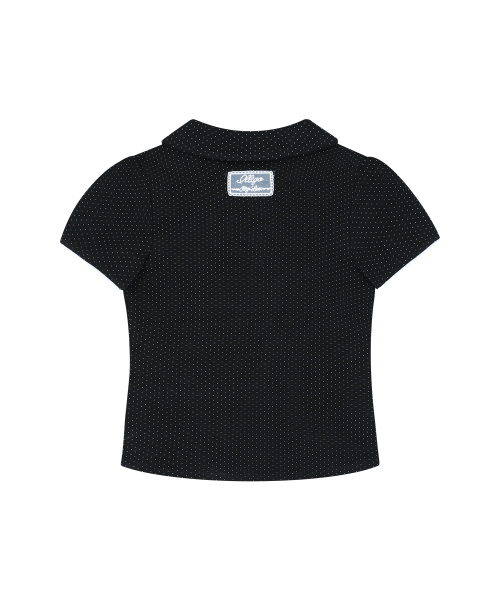 ILLIGO(イリゴ)の「ドットピンタックカラーTシャツブラック(Tシャツ/カットソー・レディース・その他・OS)」の5枚目の写真