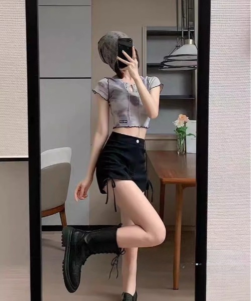 NoBelle（ノベル）の「サイドリボン　ショートパンツ（その他パンツ・レディース・ブラック・SS）」の3枚目の写真