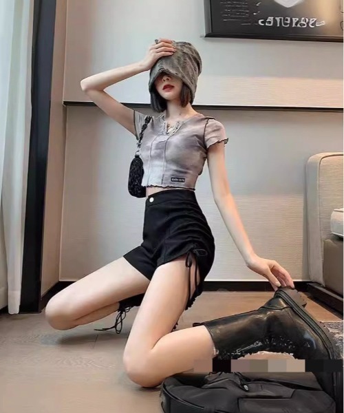 NoBelle（ノベル）の「サイドリボン　ショートパンツ（その他パンツ・レディース・ブラック・SS）」の6枚目の写真