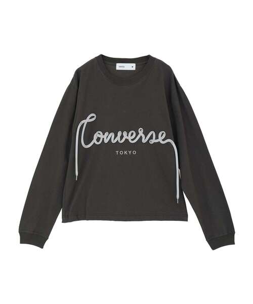CONVERSE TOKYO（コンバーストウキョウ）の「SPINDLE LOGO LONGSLEEVE TEE（Tシャツ/カットソー・レディース・ホワイト/ピンク/グリーン/スミクロ・MEDIUM/SMALL）」の20枚目の写真