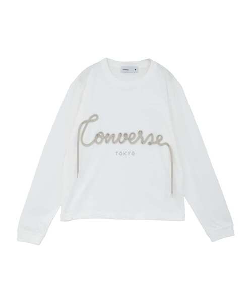 CONVERSE TOKYO（コンバーストウキョウ）の「SPINDLE LOGO LONGSLEEVE TEE（Tシャツ/カットソー・レディース・ホワイト/ピンク/グリーン/スミクロ・MEDIUM/SMALL）」の21枚目の写真