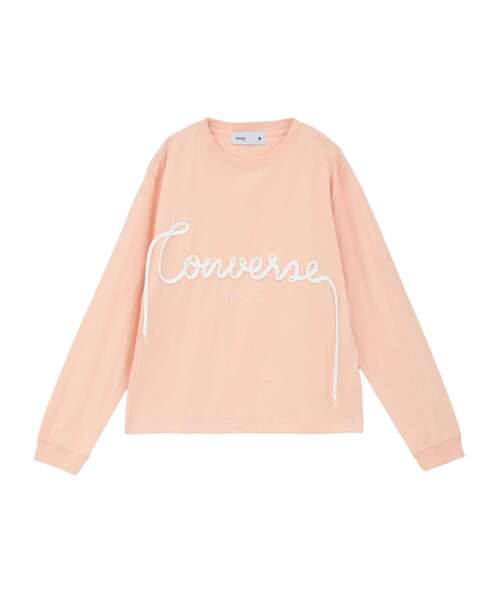 CONVERSE TOKYO（コンバーストウキョウ）の「SPINDLE LOGO LONGSLEEVE TEE（Tシャツ/カットソー・レディース・ホワイト/ピンク/グリーン/スミクロ・MEDIUM/SMALL）」の22枚目の写真