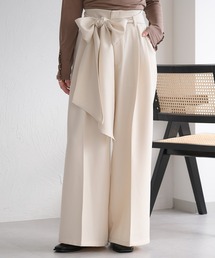 raffime（ラフィミー）の「【Raffime】リボン付きハイウエスト２タックスラックス（スラックス）」