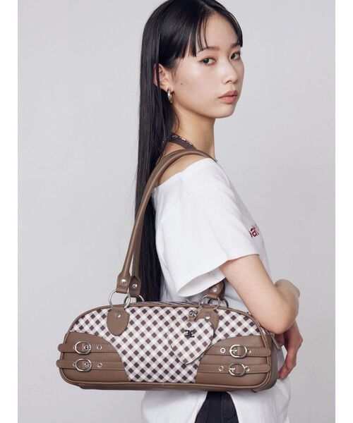 EMODA（エモダ）の「ワイドボストンベルトショルダーバッグ（ハンドバッグ・レディース・ブラック/ブラウン/ホワイト・FREE）」の5枚目の写真