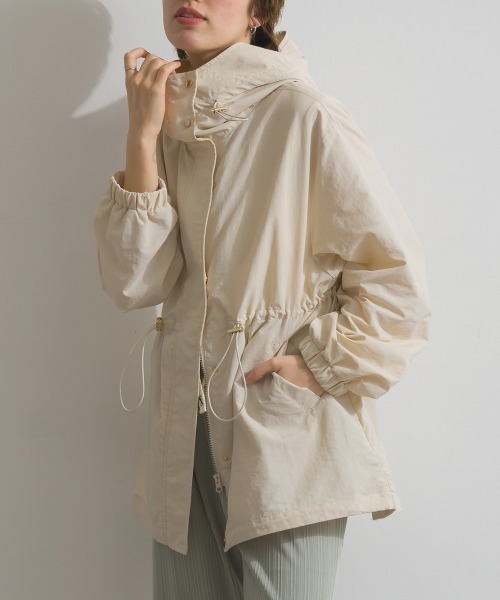 Fizz（フィズ）の「ナイロンワッシャーマウンテンパーカー（マウンテンパーカー・レディース・ライトカーキ/アイボリー/ブラック・M）」の20枚目の写真