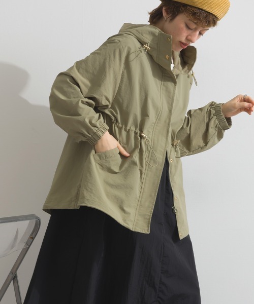 Fizz（フィズ）の「ナイロンワッシャーマウンテンパーカー（マウンテンパーカー・レディース・ライトカーキ/アイボリー/ブラック・M）」の6枚目の写真