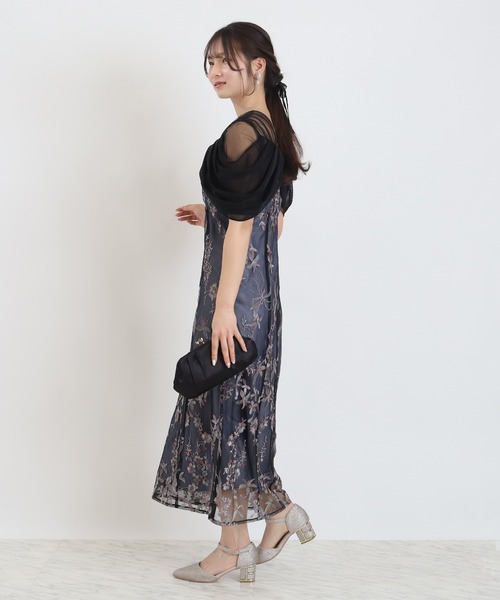 ASTORIA ODIER（アストリアオディール）の「チュールドレープレースドレス（ドレス・レディース・ベージュ/ミント/ブラック・MEDIUM/SMALL）」の6枚目の写真