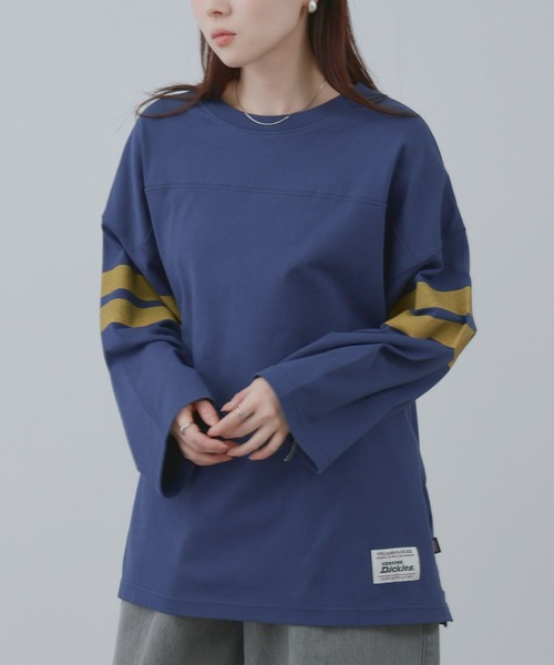 Mac-House（マックハウス）の「GENUINE DICKIES  フットボール7分袖Tシャツ（Tシャツ/カットソー・メンズ・スミクロ/ネイビー/ホワイト・M/L/XL）」の3枚目の写真