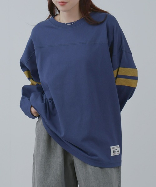 Mac-House（マックハウス）の「GENUINE DICKIES  フットボール7分袖Tシャツ（Tシャツ/カットソー・メンズ・スミクロ/ネイビー/ホワイト・M/L/XL）」の9枚目の写真