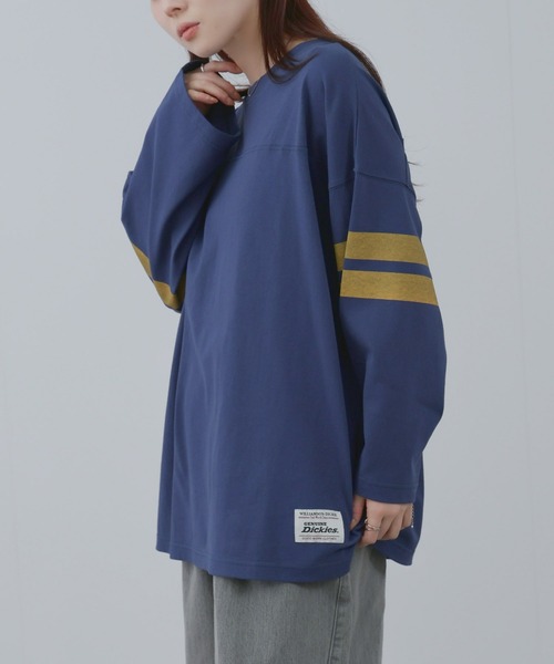 Mac-House（マックハウス）の「GENUINE DICKIES  フットボール7分袖Tシャツ（Tシャツ/カットソー・メンズ・スミクロ/ネイビー/ホワイト・M/L/XL）」の10枚目の写真