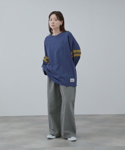 Mac-House（マックハウス）の「GENUINE DICKIES  フットボール7分袖Tシャツ（Tシャツ/カットソー・メンズ・スミクロ/ネイビー/ホワイト・M/L/XL）」の12枚目の写真
