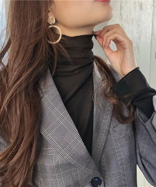 Beststore(ベストストア)の「トップス シアーブラウス 透け感タートル(シャツ/ブラウス・レディース・ライトブラウン/ブラック/グレー/ホワイト/ライトベージュ・FREE)」の3枚目の写真