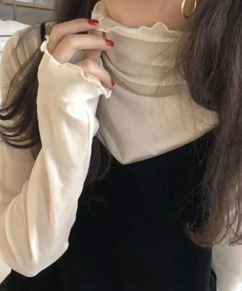 Beststore(ベストストア)の「トップス シアーブラウス 透け感タートル(シャツ/ブラウス・レディース・ライトブラウン/ブラック/グレー/ホワイト/ライトベージュ・FREE)」の19枚目の写真
