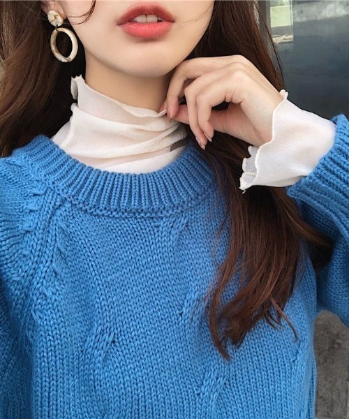 Beststore(ベストストア)の「トップス シアーブラウス 透け感タートル(シャツ/ブラウス・レディース・ライトブラウン/ブラック/グレー/ホワイト/ライトベージュ・FREE)」の14枚目の写真