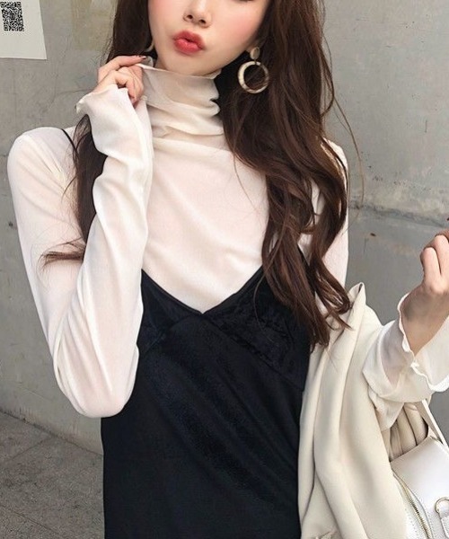 Beststore(ベストストア)の「トップス シアーブラウス 透け感タートル(シャツ/ブラウス・レディース・ライトブラウン/ブラック/グレー/ホワイト/ライトベージュ・FREE)」の12枚目の写真