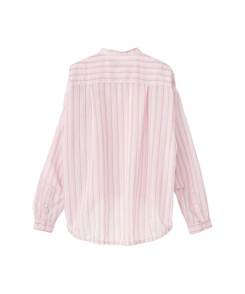 HYSTERIC GLAMOUR(ヒステリックグラマー)の「HYS MOUSE刺繍 ストライプシャツブルゾン(ブルゾン・レディース・ブラウン系その他/ピンク系その他/ブルー系その他・FREE)」の4枚目の写真