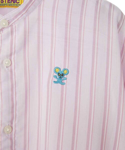 HYSTERIC GLAMOUR(ヒステリックグラマー)の「HYS MOUSE刺繍 ストライプシャツブルゾン(ブルゾン・レディース・ブラウン系その他/ピンク系その他/ブルー系その他・FREE)」の5枚目の写真