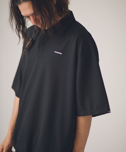 ADAM PATEK(アダムパテック)の「mhs2580-ripple looose polo shirt ポロシャツ(AP2614030)(ポロシャツ・メンズ・ブラック/グレー・2/1)」の4枚目の写真