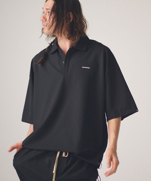 ADAM PATEK(アダムパテック)の「mhs2580-ripple looose polo shirt ポロシャツ(AP2614030)(ポロシャツ・メンズ・ブラック/グレー・2/1)」の5枚目の写真