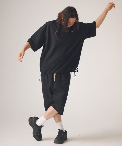 ADAM PATEK(アダムパテック)の「mhs2580-ripple looose polo shirt ポロシャツ(AP2614030)(ポロシャツ・メンズ・ブラック/グレー・2/1)」の8枚目の写真