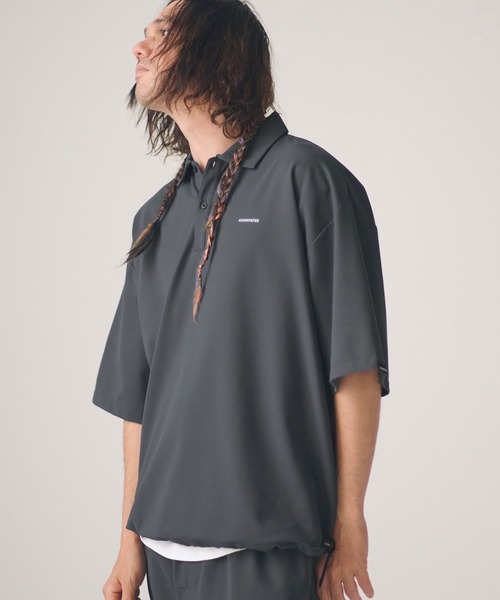 ADAM PATEK(アダムパテック)の「mhs2580-ripple looose polo shirt ポロシャツ(AP2614030)(ポロシャツ・メンズ・ブラック/グレー・2/1)」の10枚目の写真
