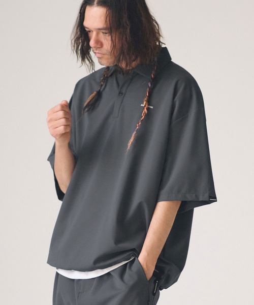 ADAM PATEK(アダムパテック)の「mhs2580-ripple looose polo shirt ポロシャツ(AP2614030)(ポロシャツ・メンズ・ブラック/グレー・2/1)」の11枚目の写真