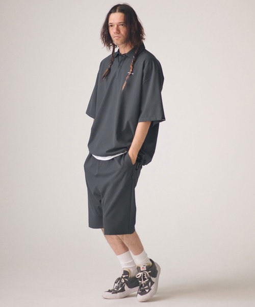ADAM PATEK(アダムパテック)の「mhs2580-ripple looose polo shirt ポロシャツ(AP2614030)(ポロシャツ・メンズ・ブラック/グレー・2/1)」の13枚目の写真