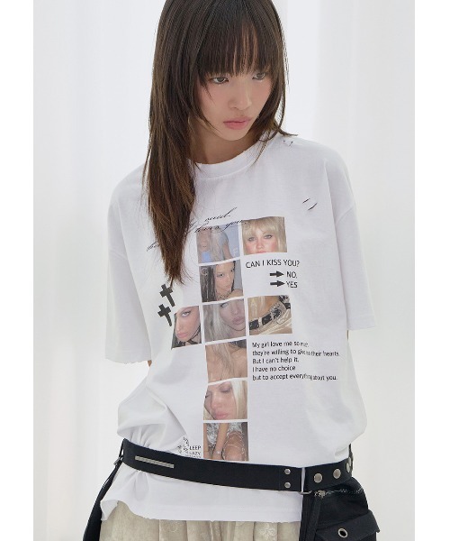 FANCY CLUB(ファンシークラブ)の「A'GEM/9 × .kom 『FANCY CLUB/ファンシークラブ』 DAMAGE FEARLESS TEE/ダメージフィアレスTシャツ(Tシャツ/カットソー・レディース・ブラック/チャコールグレー/ホワイト・FREE)」の10枚目の写真