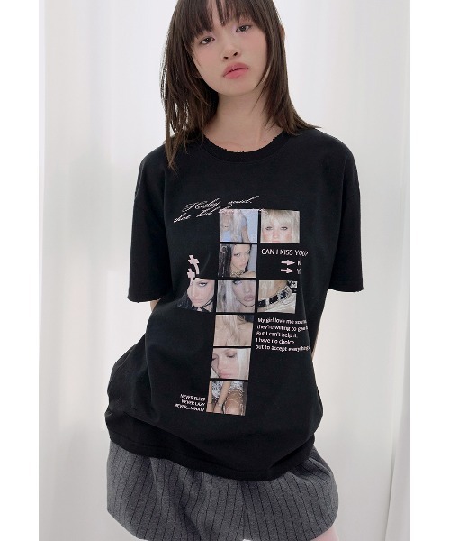 FANCY CLUB(ファンシークラブ)の「A'GEM/9 × .kom 『FANCY CLUB/ファンシークラブ』 DAMAGE FEARLESS TEE/ダメージフィアレスTシャツ(Tシャツ/カットソー・レディース・ブラック/チャコールグレー/ホワイト・FREE)」の4枚目の写真