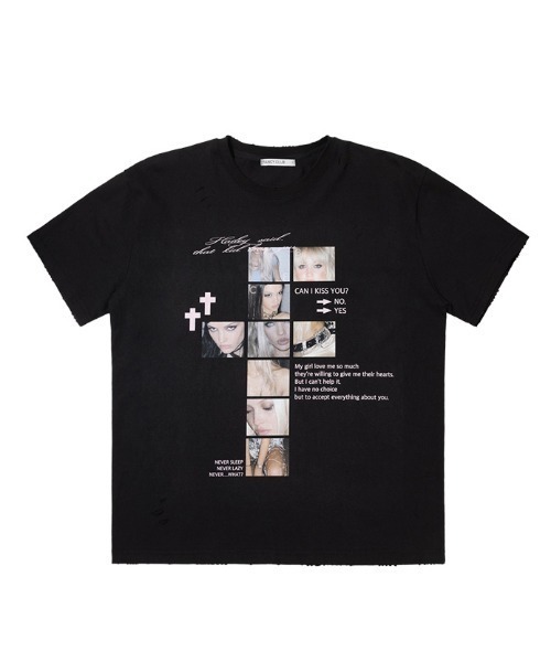 FANCY CLUB(ファンシークラブ)の「A'GEM/9 × .kom 『FANCY CLUB/ファンシークラブ』 DAMAGE FEARLESS TEE/ダメージフィアレスTシャツ(Tシャツ/カットソー・レディース・ブラック/チャコールグレー/ホワイト・FREE)」の22枚目の写真