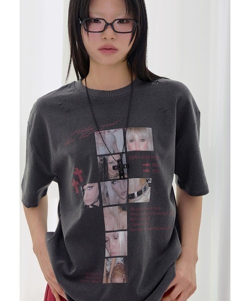 FANCY CLUB(ファンシークラブ)の「A'GEM/9 × .kom 『FANCY CLUB/ファンシークラブ』 DAMAGE FEARLESS TEE/ダメージフィアレスTシャツ(Tシャツ/カットソー・レディース・ブラック/チャコールグレー/ホワイト・FREE)」の16枚目の写真
