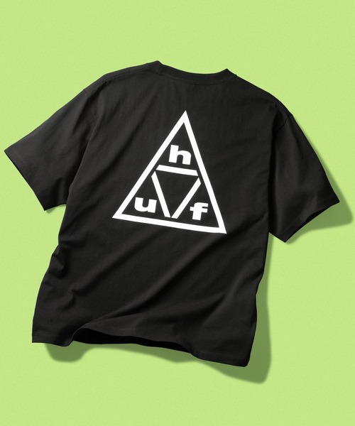 HUF(ハフ)の「TRIPLE TRIANGLE TEE(Tシャツ/カットソー・メンズ・ブラック/ダークグリーン/ホワイト/パープル系その他・S/M/L/XL/XXL)」の2枚目の写真