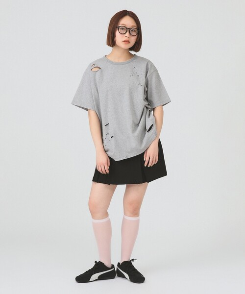 Ray BEAMS(レイビームス)の「【7/31再値下げ】ボックス タック ミニ スカート(スカート・レディース・ブラック/ライトグレー・1/0)」の9枚目の写真