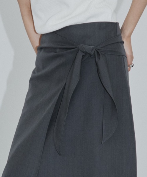 DRWCYS（ドロシーズ）の「ラップタイナロースカート（スカート・レディース・アイボリー/チャコールグレー・FREE）」の20枚目の写真