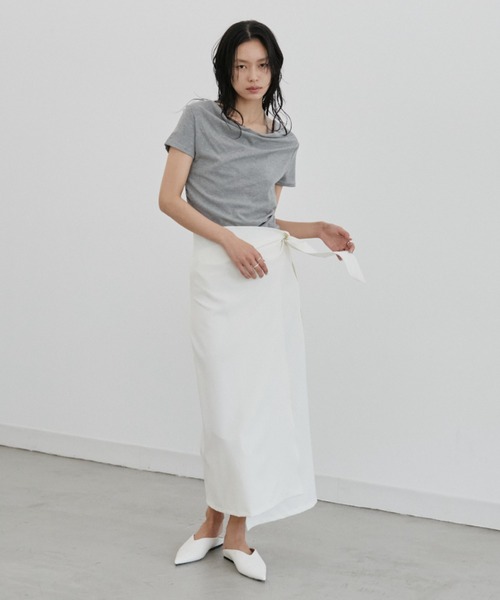 DRWCYS（ドロシーズ）の「ラップタイナロースカート（スカート・レディース・アイボリー/チャコールグレー・FREE）」の11枚目の写真