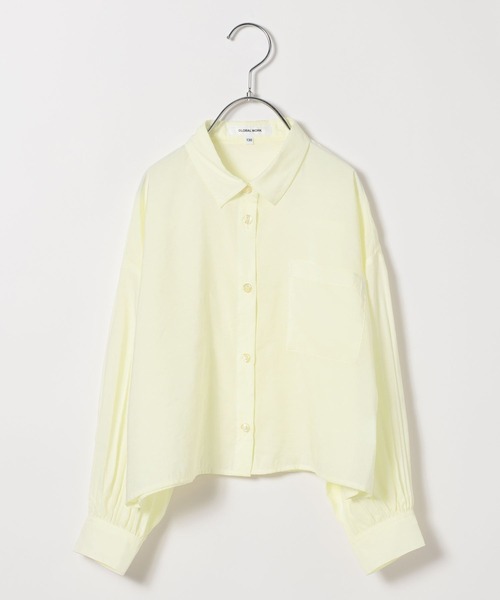 GLOBAL WORK（グローバルワーク）の「イージーケアシアーシャツ長袖/655721（シャツ/ブラウス・キッズ・ベビーピンク/ライトベージュ/ブルー/イエロー/ブルー系その他・160cm/150cm/140cm/130cm）」の4枚目の写真