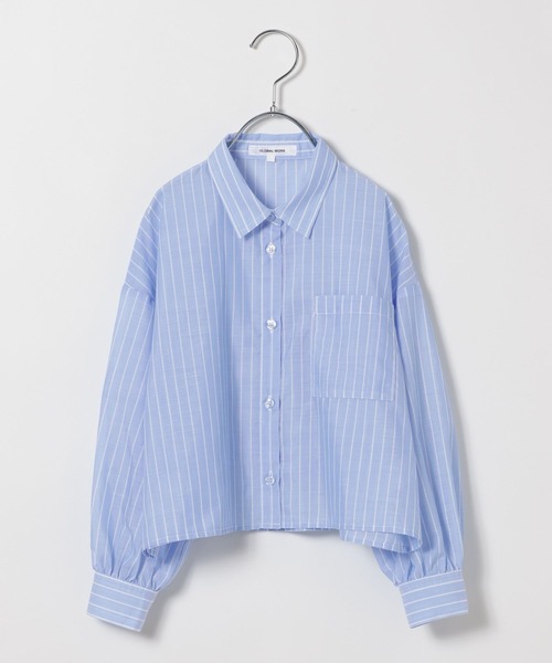 GLOBAL WORK（グローバルワーク）の「イージーケアシアーシャツ長袖/655721（シャツ/ブラウス・キッズ・ベビーピンク/ライトベージュ/ブルー/イエロー/ブルー系その他・160cm/150cm/140cm/130cm）」の3枚目の写真