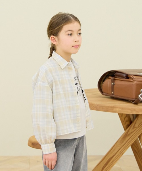 GLOBAL WORK（グローバルワーク）の「イージーケアシアーシャツ長袖/655721（シャツ/ブラウス・キッズ・ベビーピンク/ライトベージュ/ブルー/イエロー/ブルー系その他・160cm/150cm/140cm/130cm）」の9枚目の写真