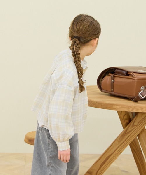 GLOBAL WORK（グローバルワーク）の「イージーケアシアーシャツ長袖/655721（シャツ/ブラウス・キッズ・ベビーピンク/ライトベージュ/ブルー/イエロー/ブルー系その他・160cm/150cm/140cm/130cm）」の10枚目の写真