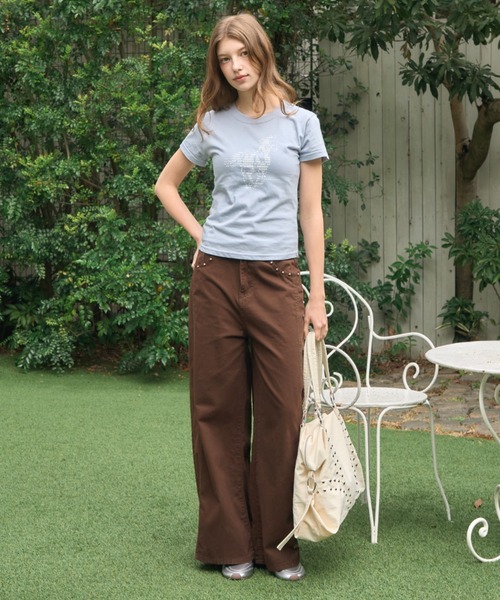 Birthday room(バースデイルーム)の「ホーススリムフィットT/Horse Slim Fit T(Tシャツ/カットソー・レディース・ライトブルー/ホワイト/ネイビー・FREE)」の15枚目の写真