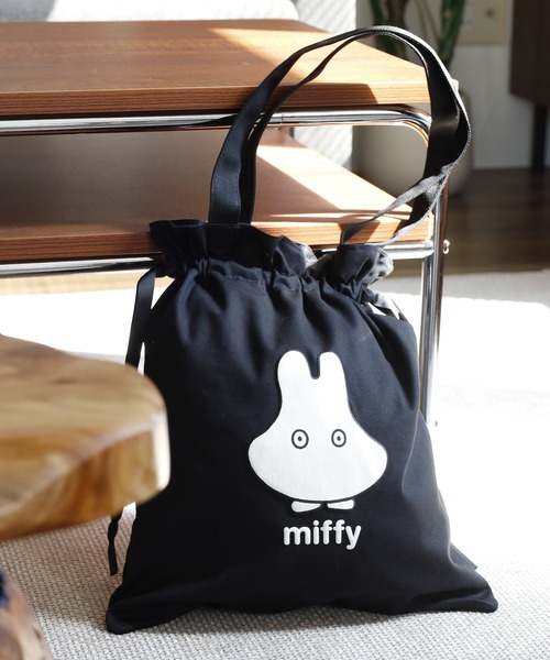Miffy( ミッフィー)の「ミッフィー 巾着トートバッグおばけ(トートバッグ・レディース・ブラック/アイボリー・ONE SIZE)」の2枚目の写真